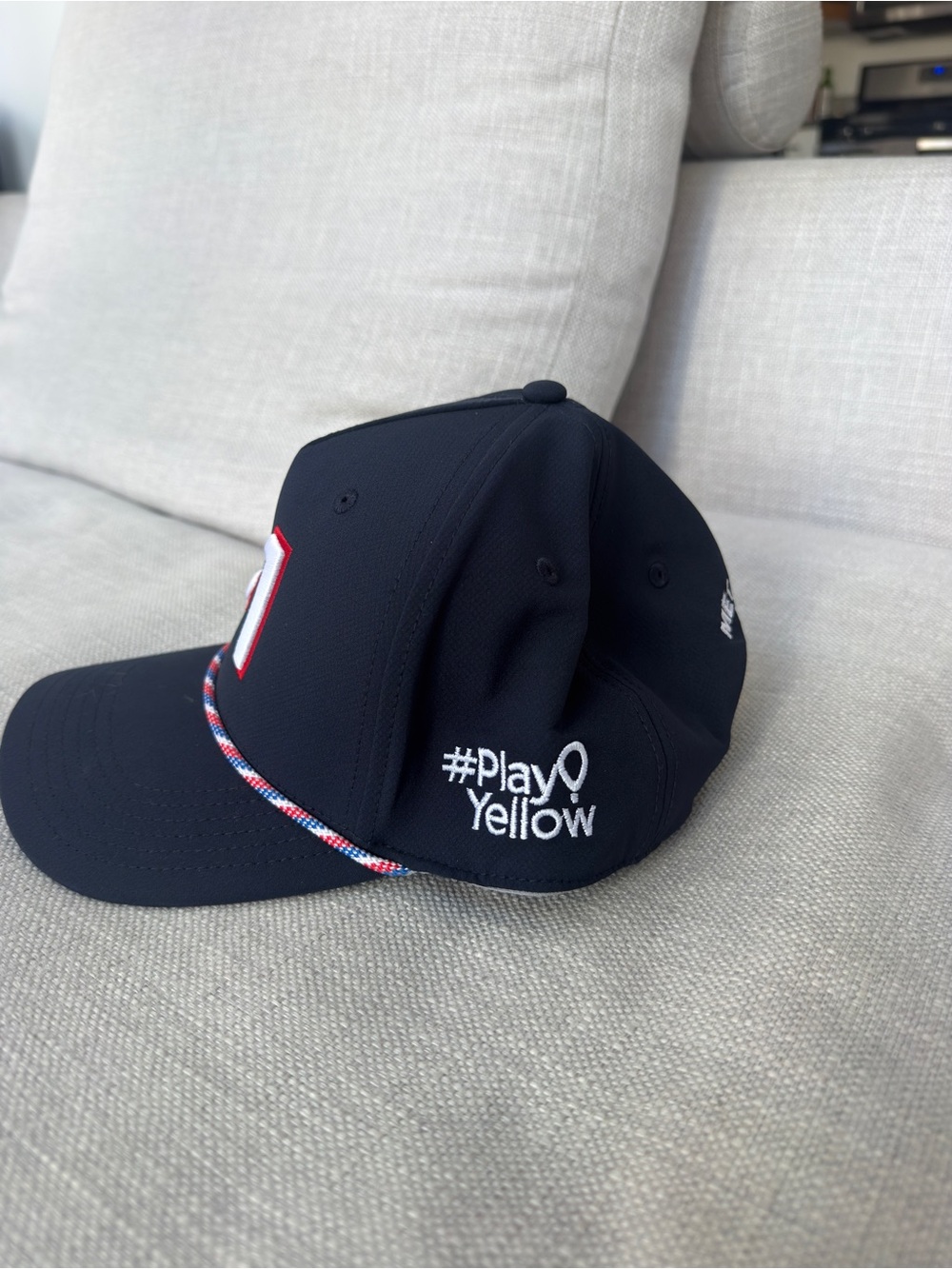 -1 Embroidered Rope Golf Cap - Black - Picture 3 of 5